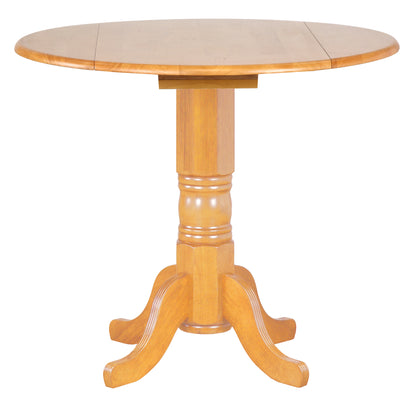 Sunset Trading Oak Selections 42" Round Extendable Drop Leaf Pub Table