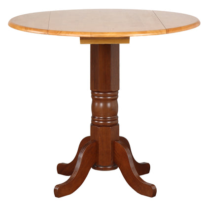 Sunset Trading Oak Selections 42" Round Extendable Drop Leaf Pub Table