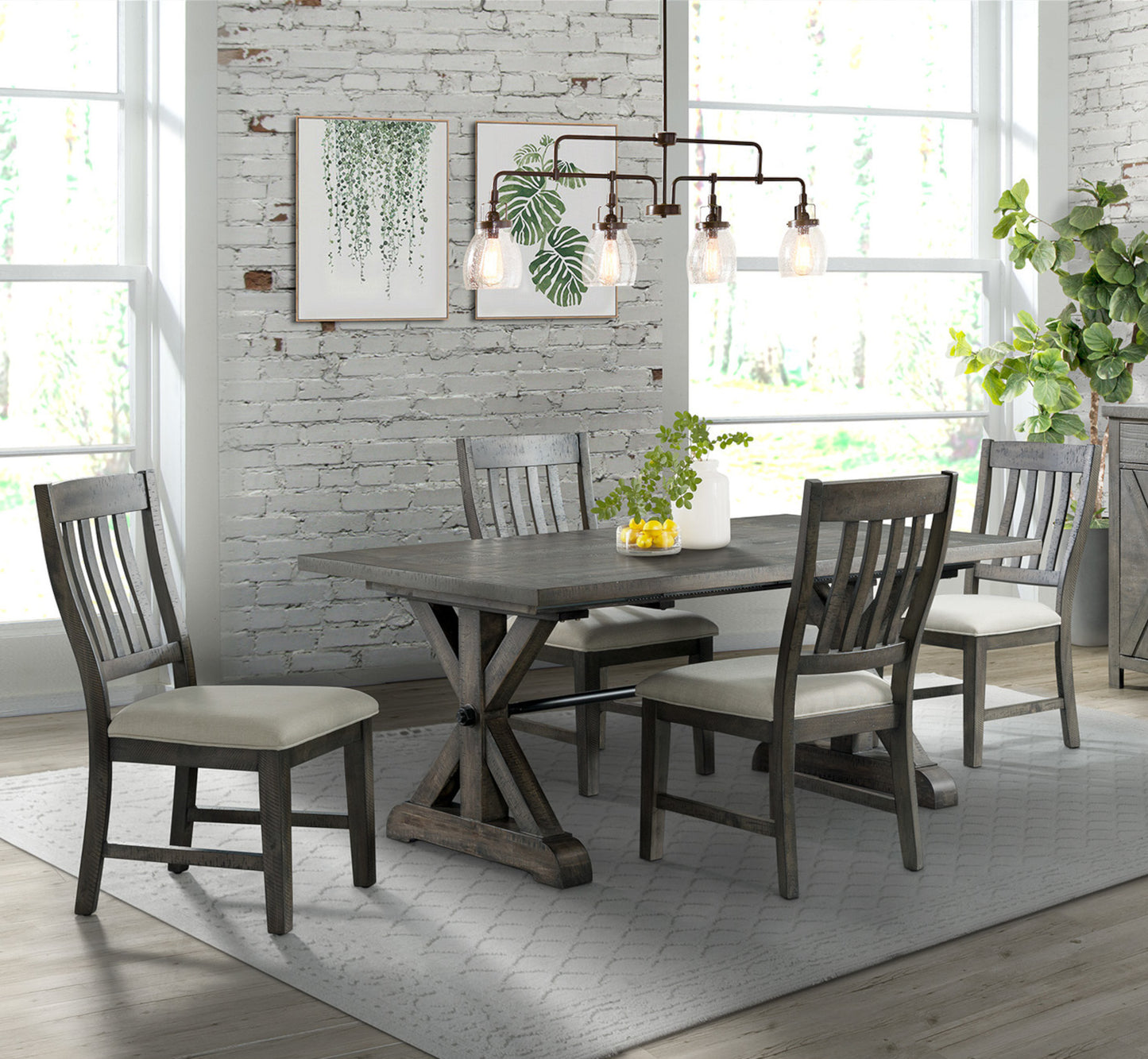 Sunset Trading Trestle 5 Piece Dining Set