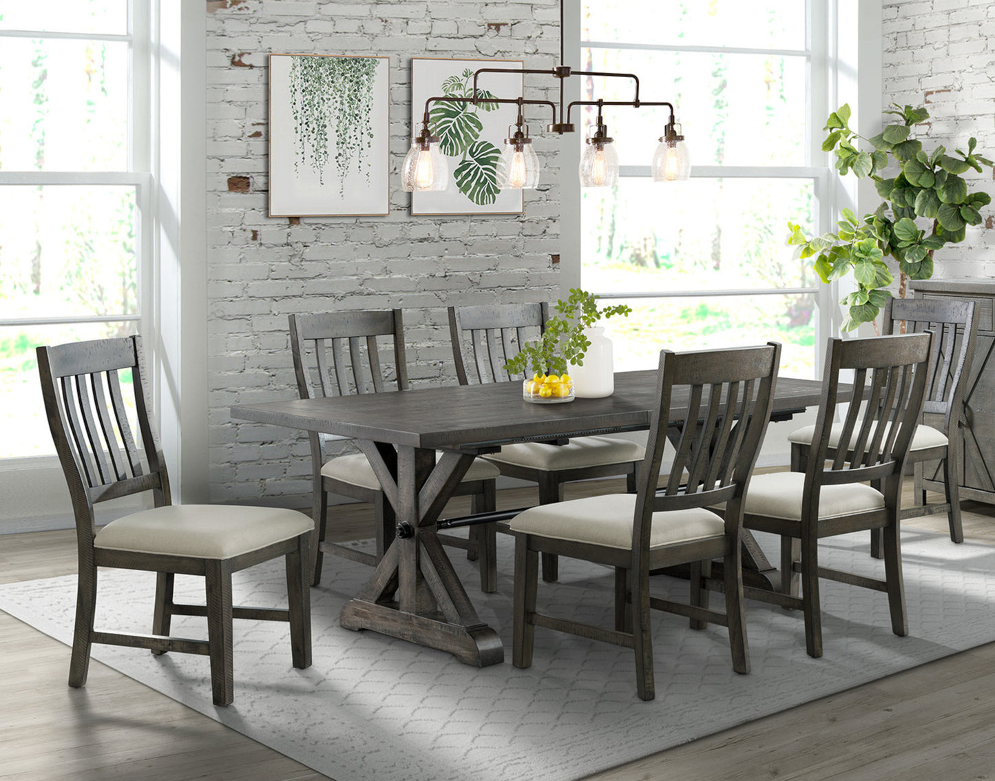 Sunset Trading Trestle 7 Piece Dining Set