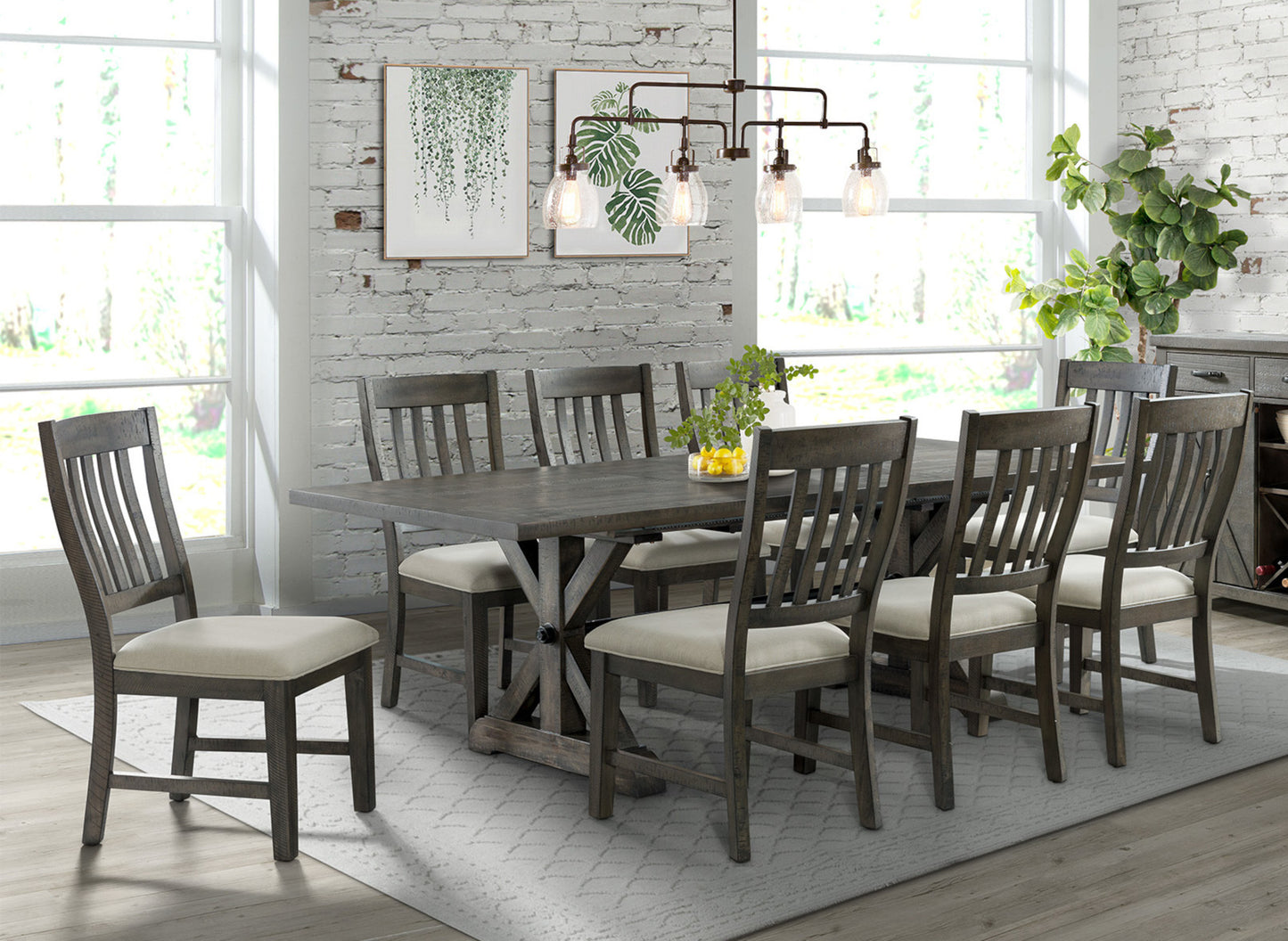 Sunset Trading Trestle 9 Piece Dining Set