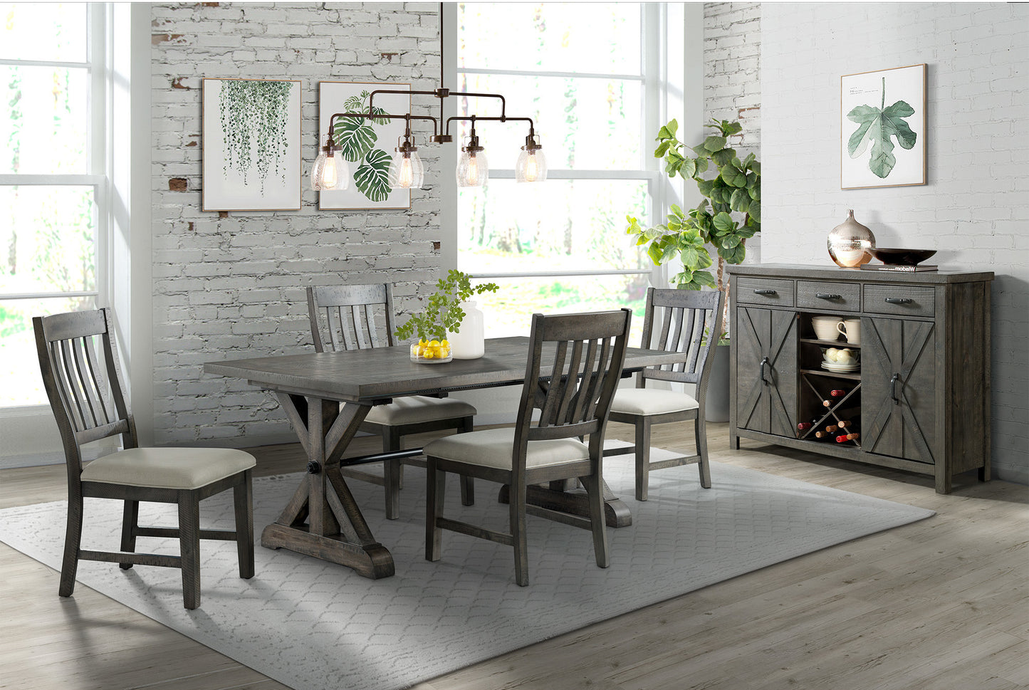 Sunset Trading Trestle 6 Piece Dining Set