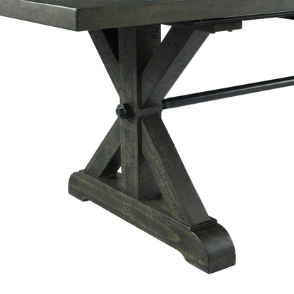 Sunset Trading Trestle 96" Rectangular Extension Pedestal Dining Table