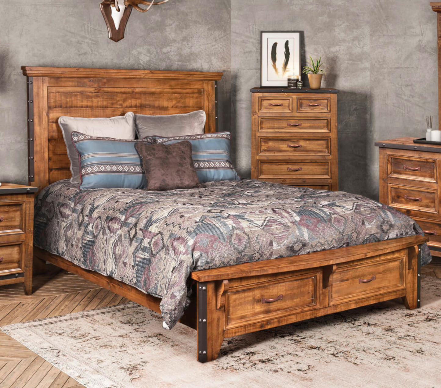 Sunset Trading Rustic City Queen Size Headboard