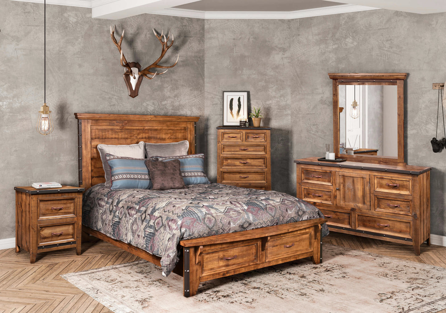 Sunset Trading Rustic City 5 Piece Queen Bedroom Set