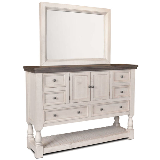 Sunset Trading Rustic French Dresser and Mirror Set