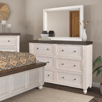 Sunset Trading Rustic French 6 Drawer Double Dresser