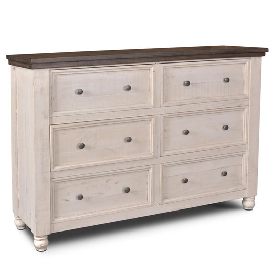 Sunset Trading Rustic French 6 Drawer Double Dresser