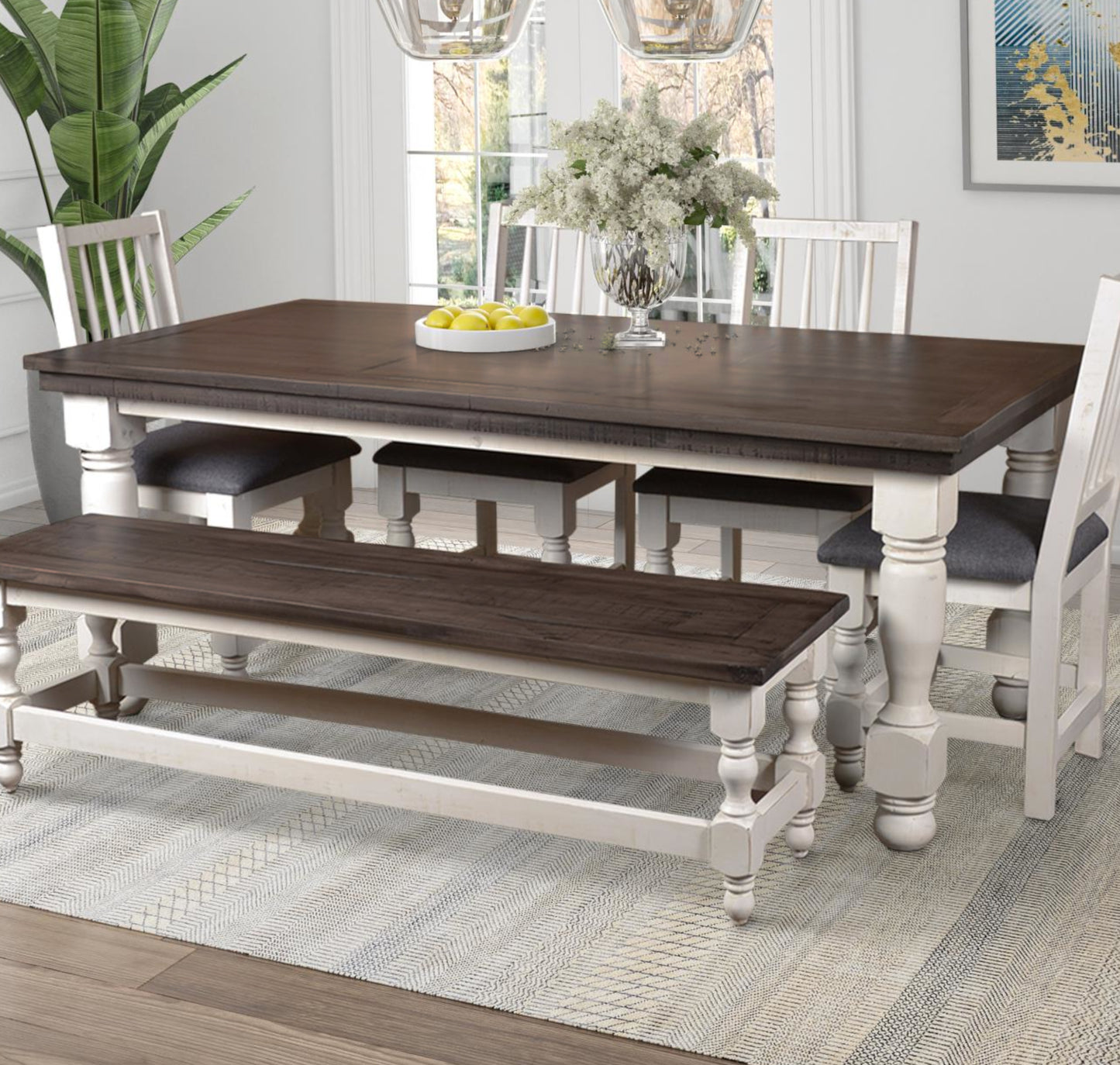 Sunset Trading Rustic French 78" Rectangular Dining Table