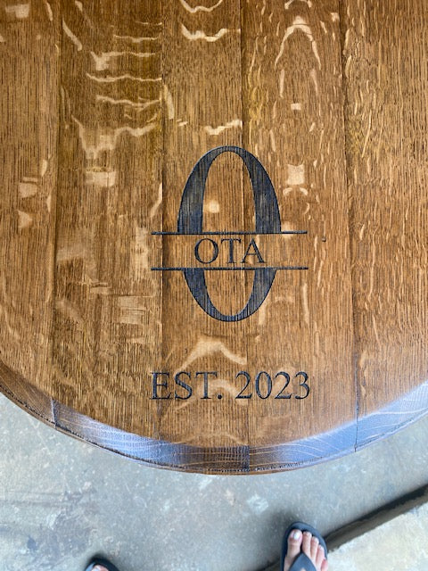 Southern Splinter Personalized Reclaimed Wine Barrel Side Table - 819