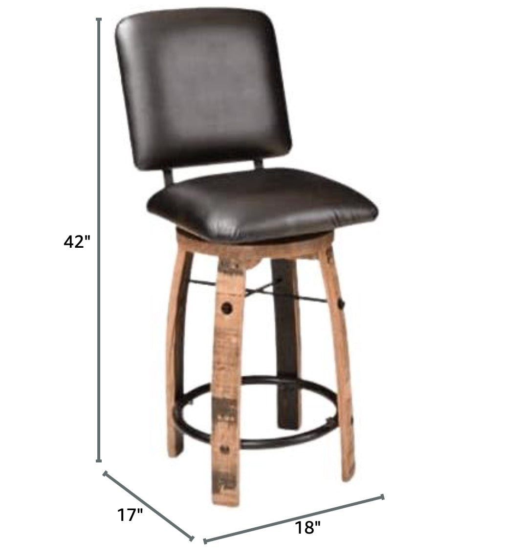 William Sheppee Bar Stool with Swivel Cushioned Seat & Back