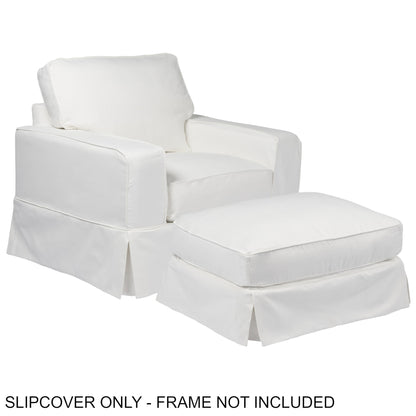 Sunset Trading Americana Replacement Slipcover Set Only for Box Cushion Track Arm Chair and Ottoman