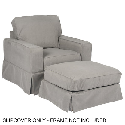 Sunset Trading Americana Replacement Slipcover Set Only for Box Cushion Track Arm Chair and Ottoman