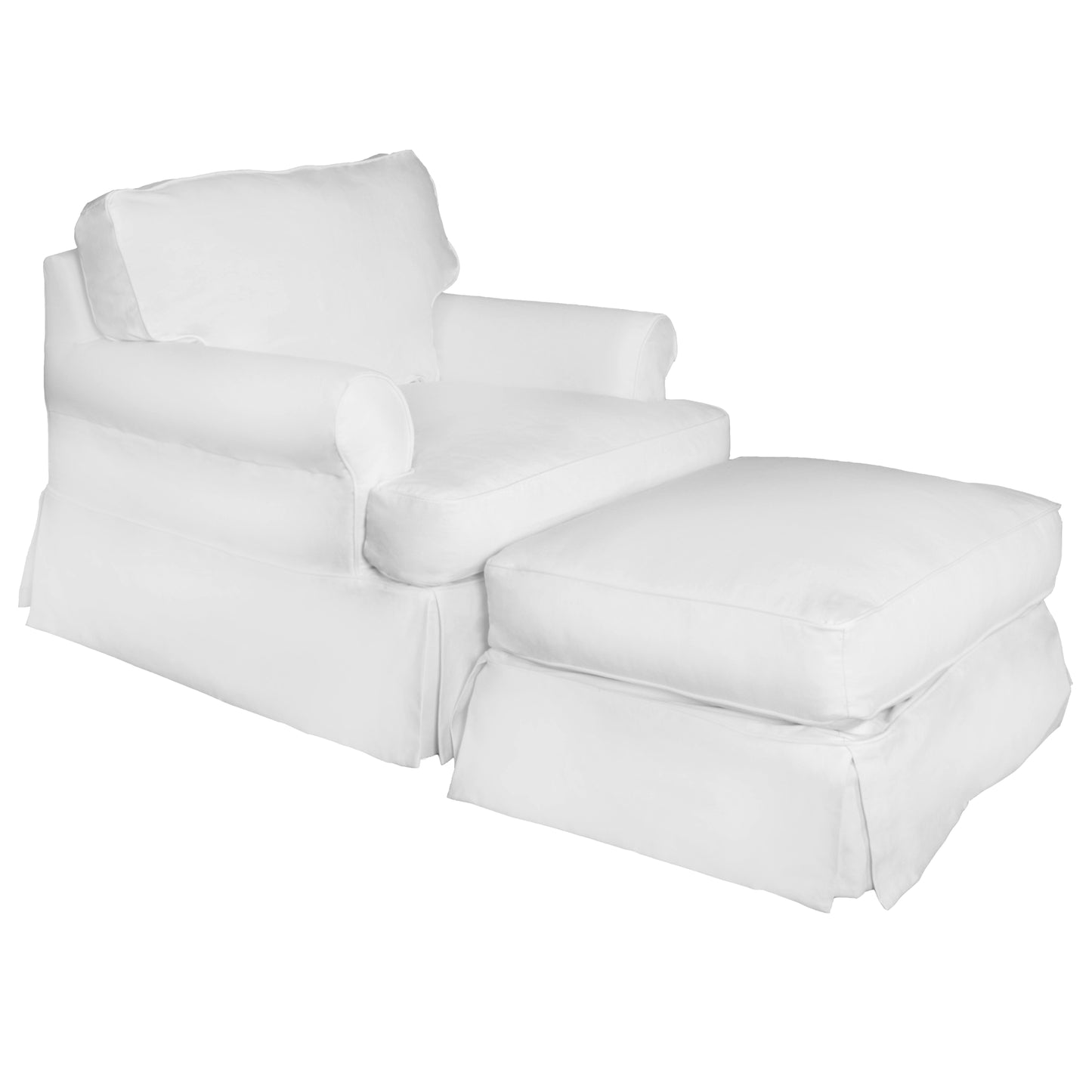 Sunset Trading Horizon Slipcovered T-Cushion Chair with Ottoman