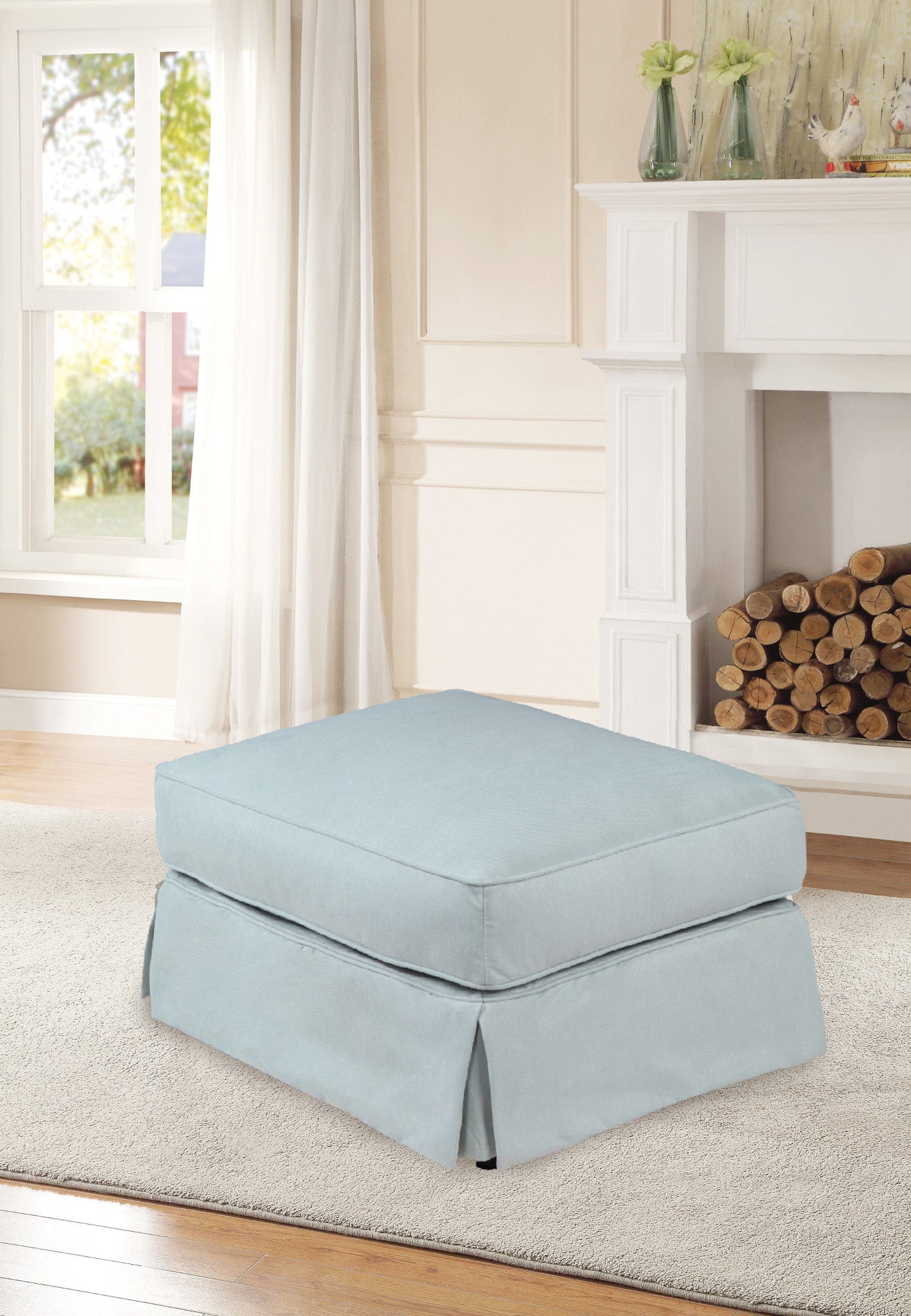 Sunset Trading Horizon Slipcovered Ottoman