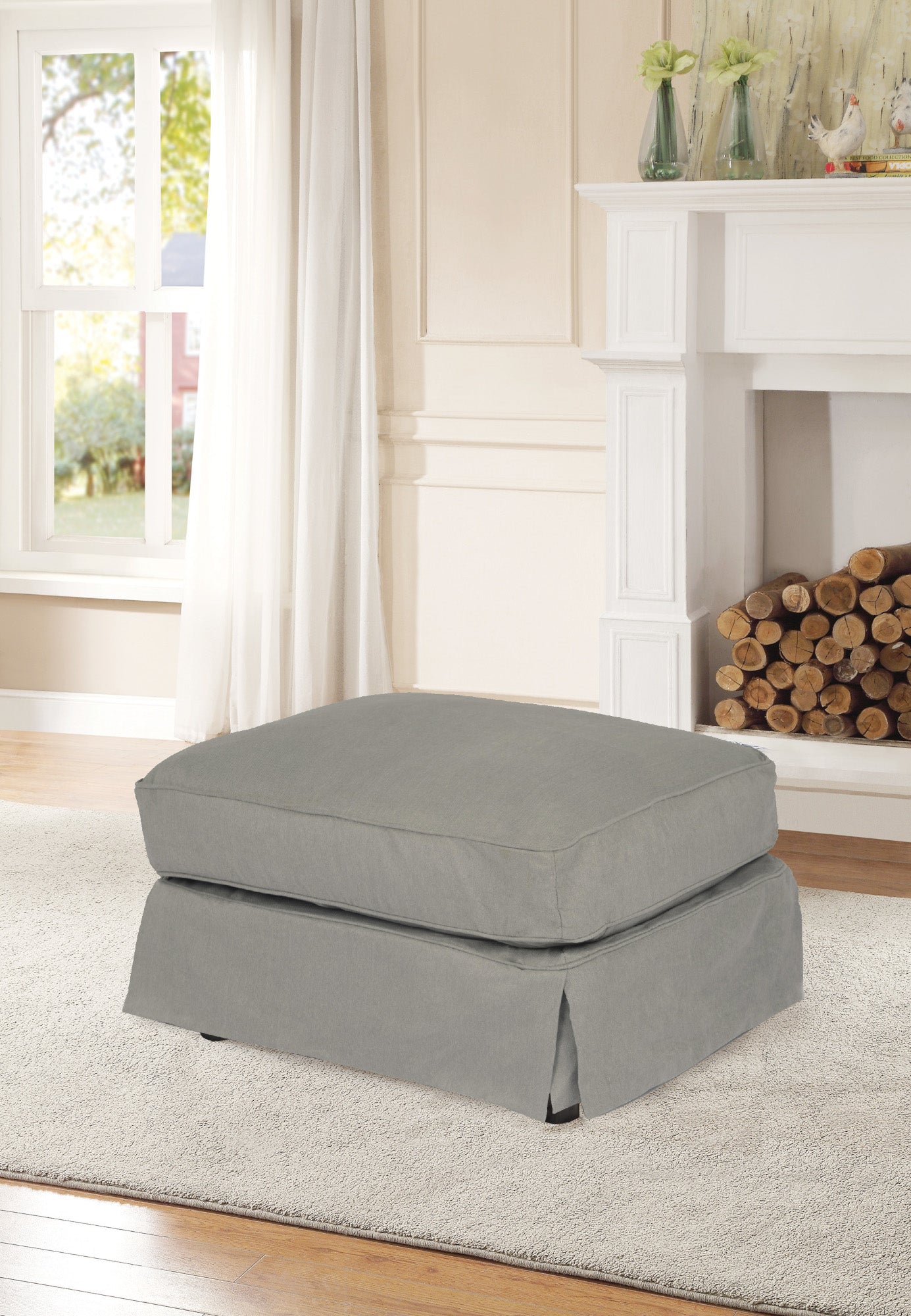 Sunset Trading Horizon Slipcovered Ottoman