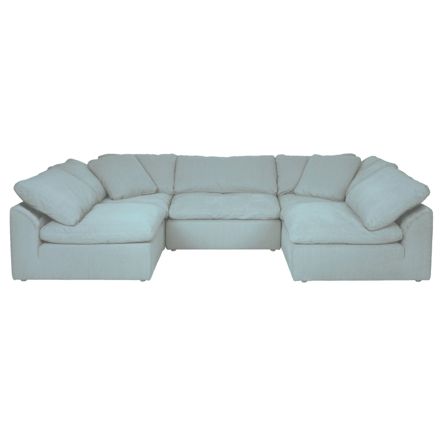 Sunset Trading Contemporary Puff Collection 5PC Slipcovered U-Shaped Sectional Sofa