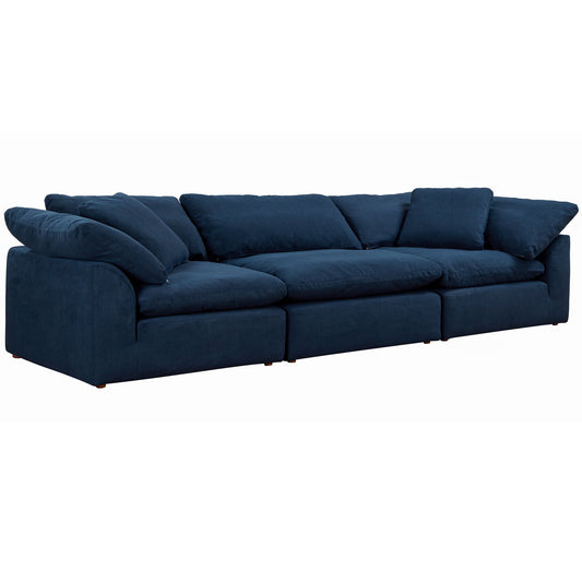 Sunset Trading Contemporary Puff Collection 3PC Slipcovered Modular Sectional Sofa