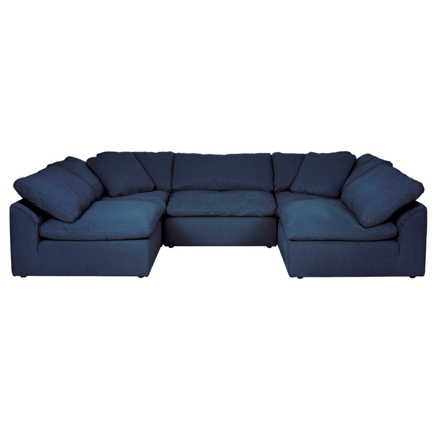 Sunset Trading Contemporary Puff Collection 5PC Slipcovered U-Shaped Sectional Sofa