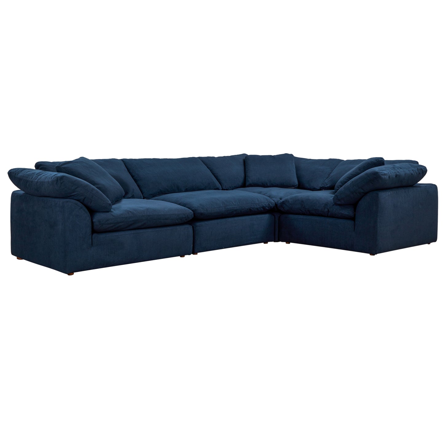 Sunset Trading Contemporary Puff Collection 4PC Slipcovered L-Shaped Sectional Sofa