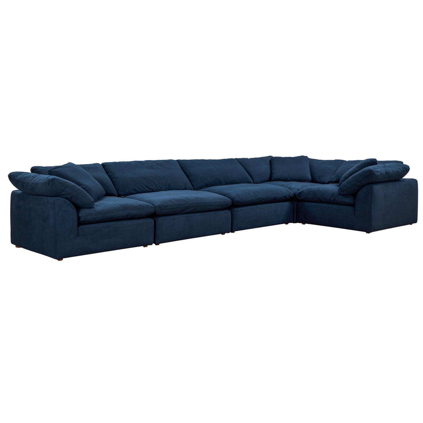 Sunset Trading Contemporary Puff Collection 5PC Slipcovered Modular L-Shaped Sectional Sofa