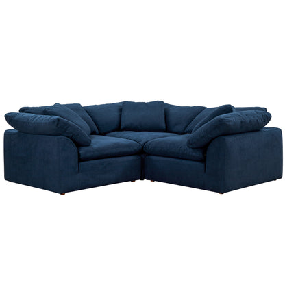 Sunset Trading Contemporary Puff Collection 3PC Slipcovered L-Shape Sectional Sofa