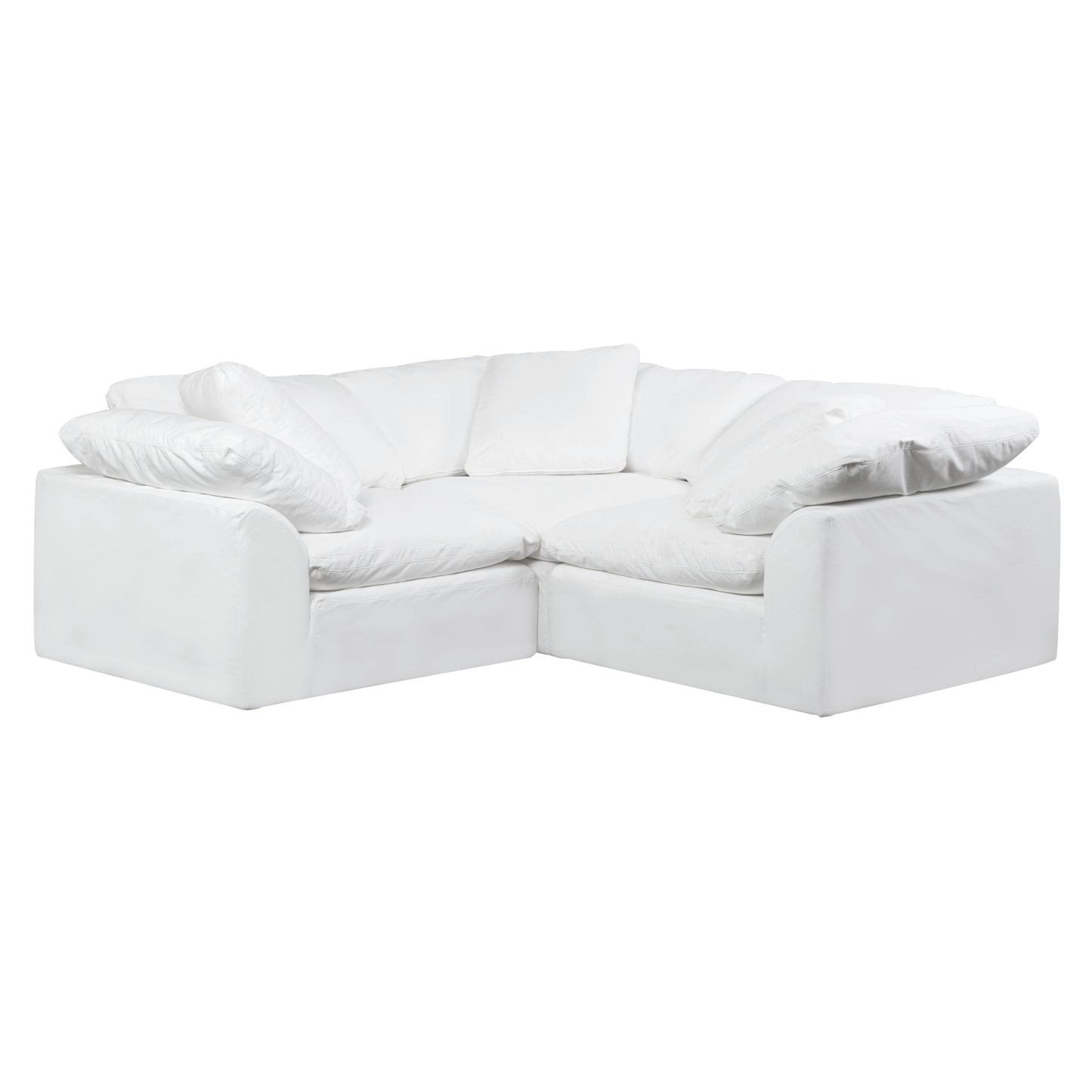 Sunset Trading Contemporary Puff Collection 3PC Slipcovered L-Shape Sectional Sofa