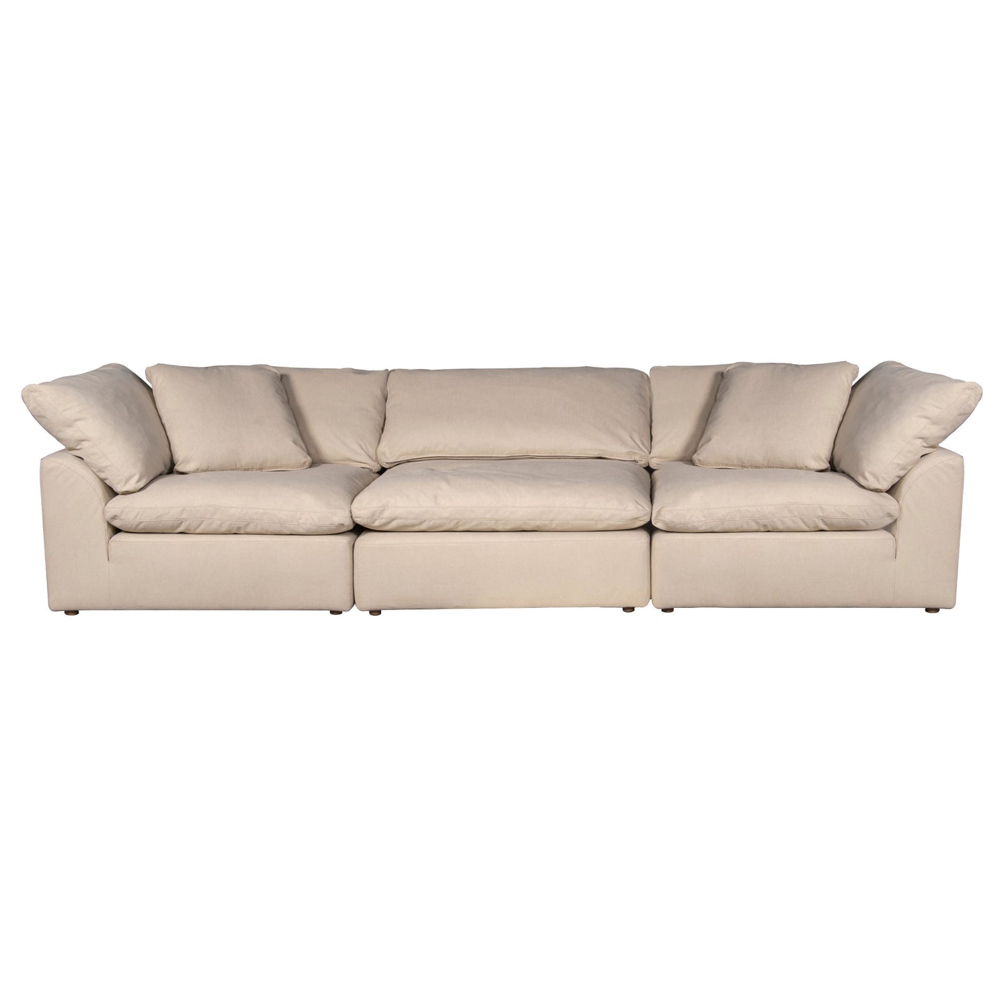 Sunset Trading Contemporary Puff Collection 3PC Slipcovered Modular Sectional Sofa