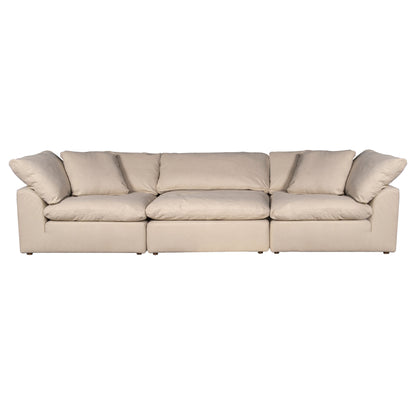 Sunset Trading Contemporary Puff Collection 3PC Slipcovered Modular Sectional Sofa