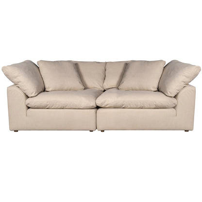 Sunset Trading Contemporary Puff Collection 2PC Slipcovered Modular Sectional Sofa