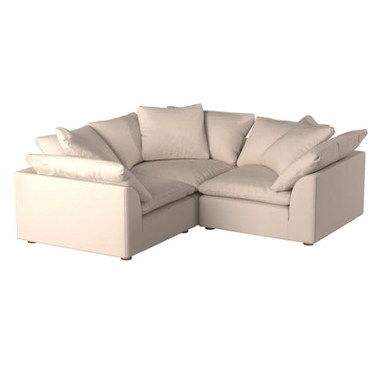 Sunset Trading Contemporary Puff Collection 3PC Slipcovered L-Shape Sectional Sofa