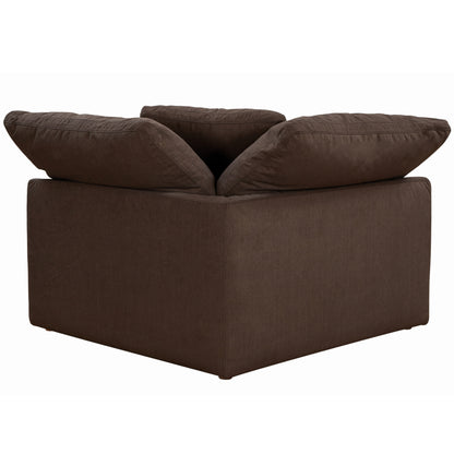 Sunset Trading Contemporary Puff Collection 4PC Slipcovered Modular Sectional Sofa with Ottoman