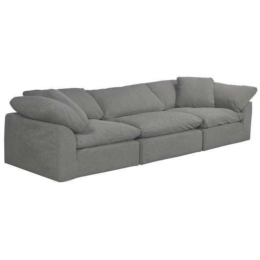 Sunset Trading Contemporary Puff Collection 3PC Slipcovered Modular Sectional Sofa