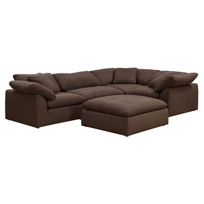 Sunset Trading Contemporary Puff Collection 44" Square Slipcovered Sectional Modular Ottoman