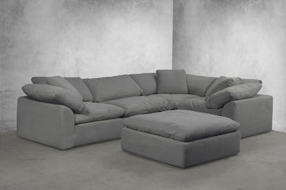 Sunset Trading Contemporary Puff Collection 44" Square Slipcovered Sectional Modular Ottoman