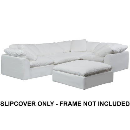 Sunset Trading Contemporary Puff Collection Replacement Slipcover Only for 5PC 132" L-Shaped Sectional Sofa with Ottoman