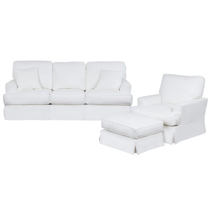 Sunset Trading Ariana 3 Piece Slipcovered Living Room Set