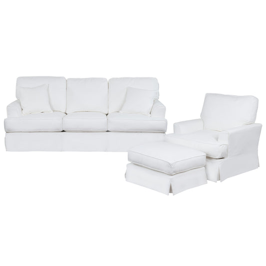 Sunset Trading Ariana 3 Piece Slipcovered Living Room Set