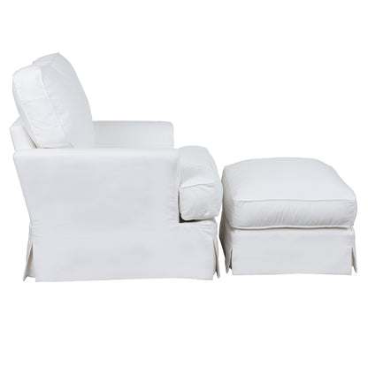 Sunset Trading Ariana Slipcovered Chair with Ottoman