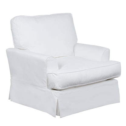 Sunset Trading Ariana Slipcovered Chair with Ottoman