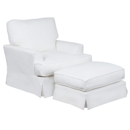 Sunset Trading Ariana Slipcovered Chair with Ottoman