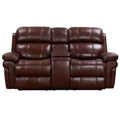 Sunset Trading Luxe Leather Reclining Loveseat with Power Headrest