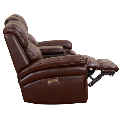 Sunset Trading Luxe Leather Reclining Loveseat with Power Headrest