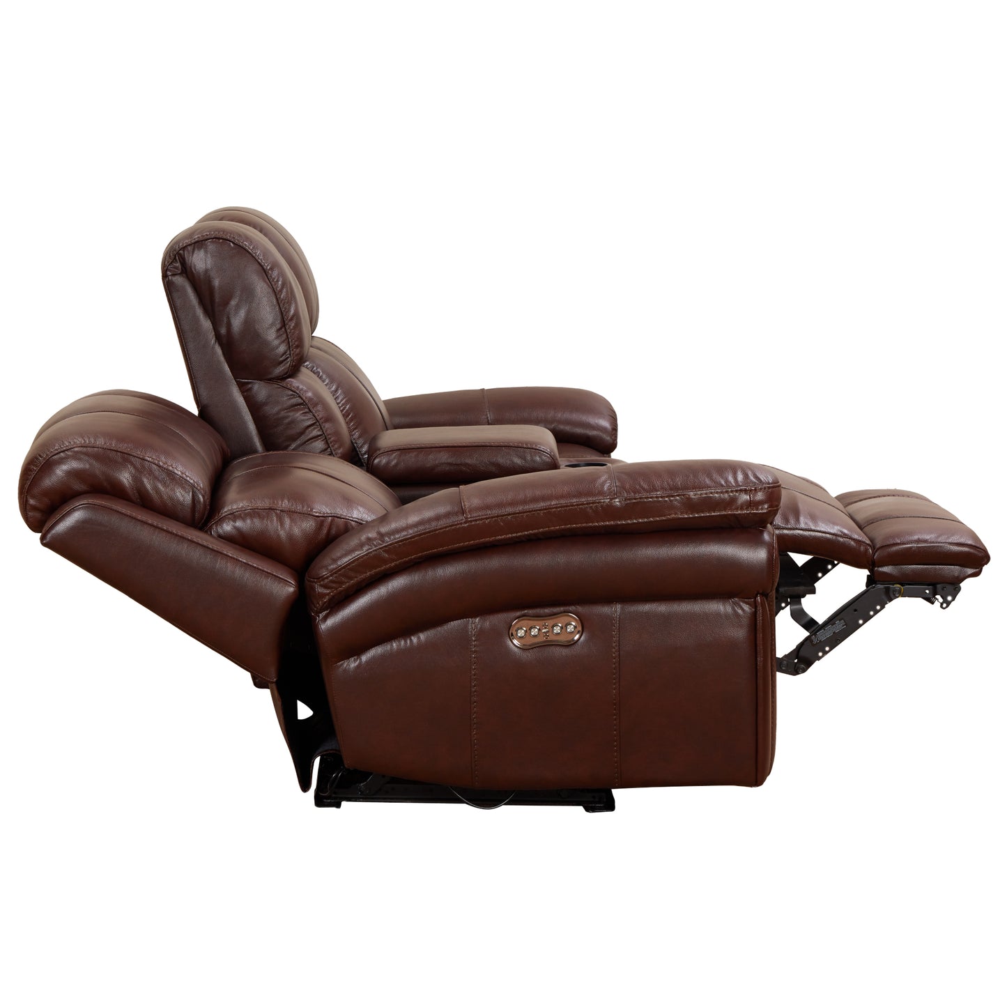 Sunset Trading Luxe Leather Reclining Loveseat with Power Headrest