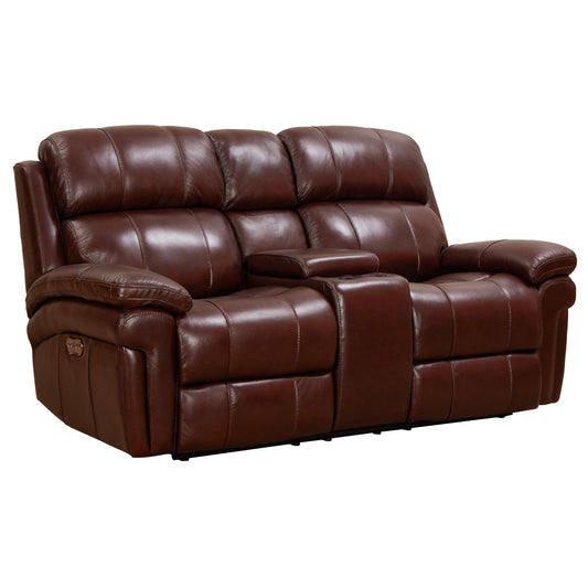 Sunset Trading Luxe Leather Reclining Loveseat with Power Headrest