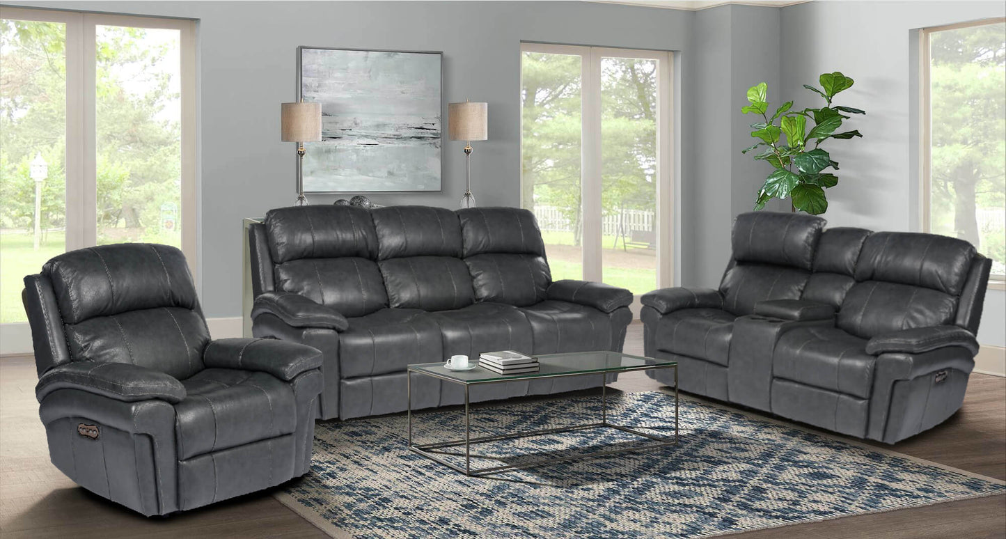 Sunset Trading Luxe Leather 3 Piece Reclining Living Room Set with Power Headrests