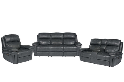 Sunset Trading Luxe Leather 3 Piece Reclining Living Room Set with Power Headrests