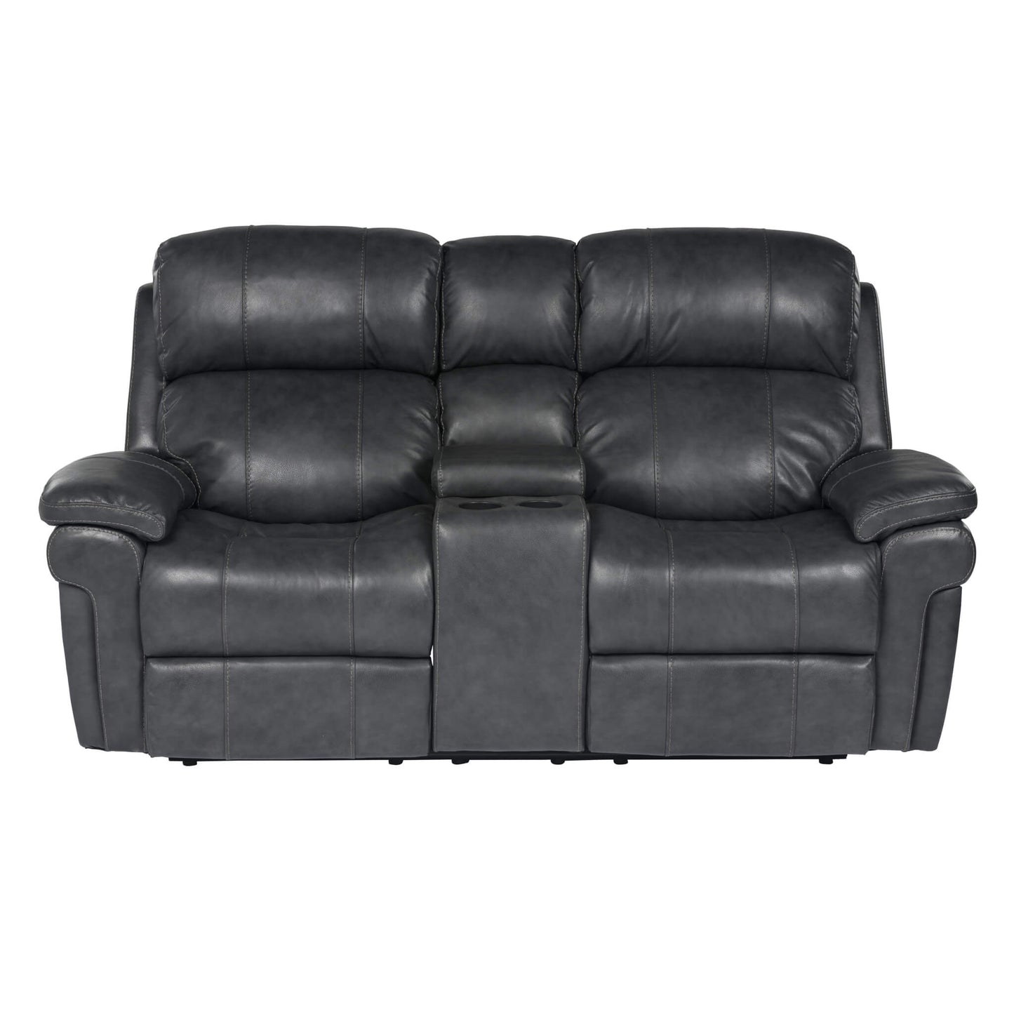 Sunset Trading Luxe Leather Reclining Loveseat with Power Headrest and Console