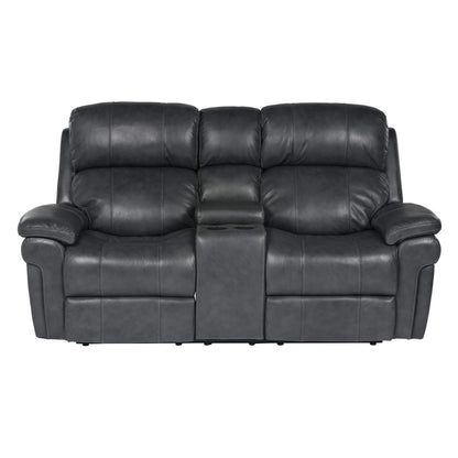 Sunset Trading Luxe Leather Reclining Loveseat with Power Headrest and Console