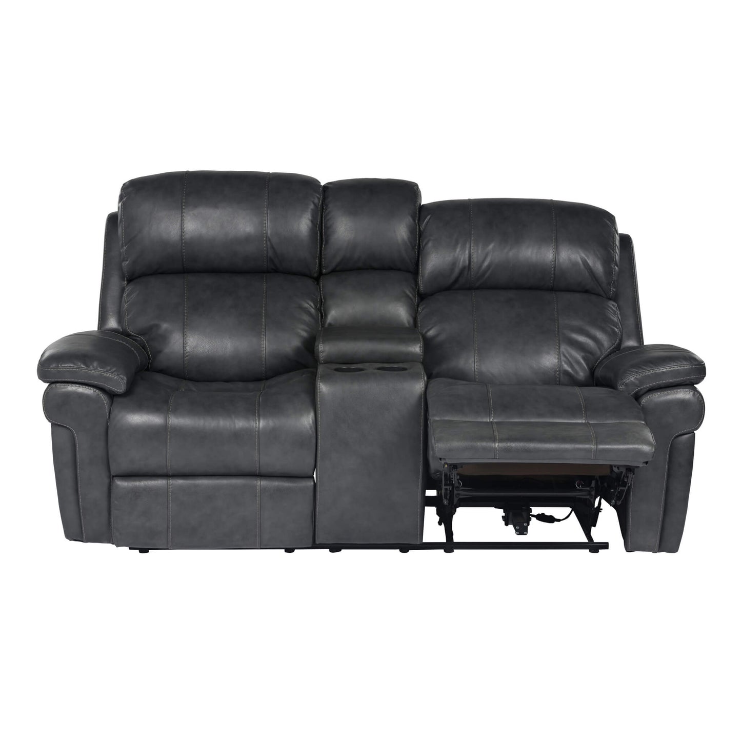 Sunset Trading Luxe Leather Reclining Loveseat with Power Headrest and Console